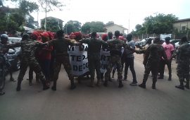 Bourse du travail : Les  travailleurs manifestants   du Port Autonome de Conakry  dispersés  par  des forces de l’ordre