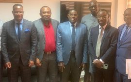 Guinée: Des représentants de l’OIE,du BIT et de la FOPAO reçus par une délégation de la CGE-GUI dirigée par  El hadj Mohamed Habib Hann, vice-président de cette institution