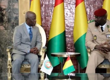 Palais Mohammed V: l’Ambassadeur représentant résident de la CEDEAO en Guinée présente ses lettres de créances au Chef de l’État