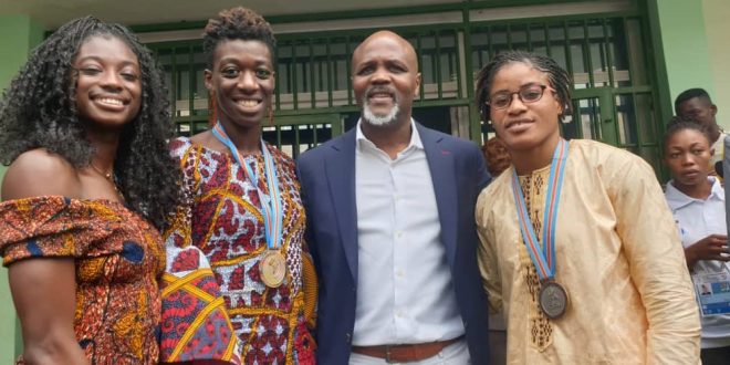 9èmes jeux de la Francophonie: les deux (2) athlètes guinéennes médaillées reçues par le ministre des Sports, Lansana Bea Diallo !