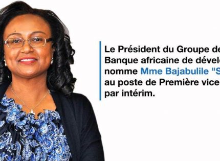 Le Président du Groupe de la Banque africaine de développement nomme Mme Bajabulile « Swazi » Tshabalala au poste de Première vice-présidente par intérim