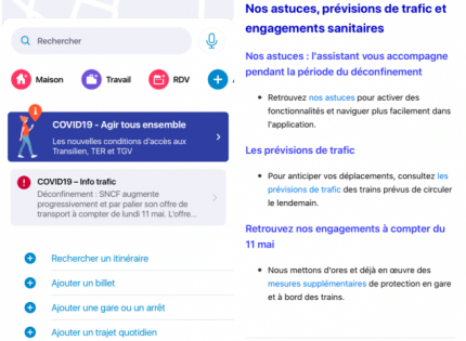 l’Assistant SNCF vous prévient de l’état du trafic la veille de votre départ