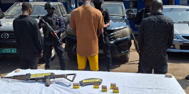 Guinée/insécurité : arrestation de trois (3) présumés malfaiteurs en possession d’armes de guerre