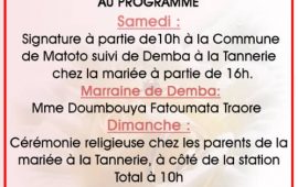 Carte de faire part: Le Journaliste Mohamed Camara se marie